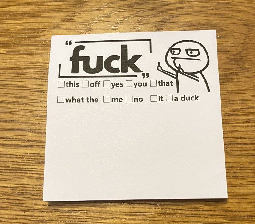 F#@k multiple choice post it notes pad