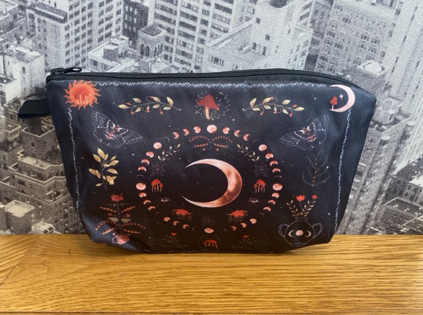 Vintage Moon Design Cosmetic Bag