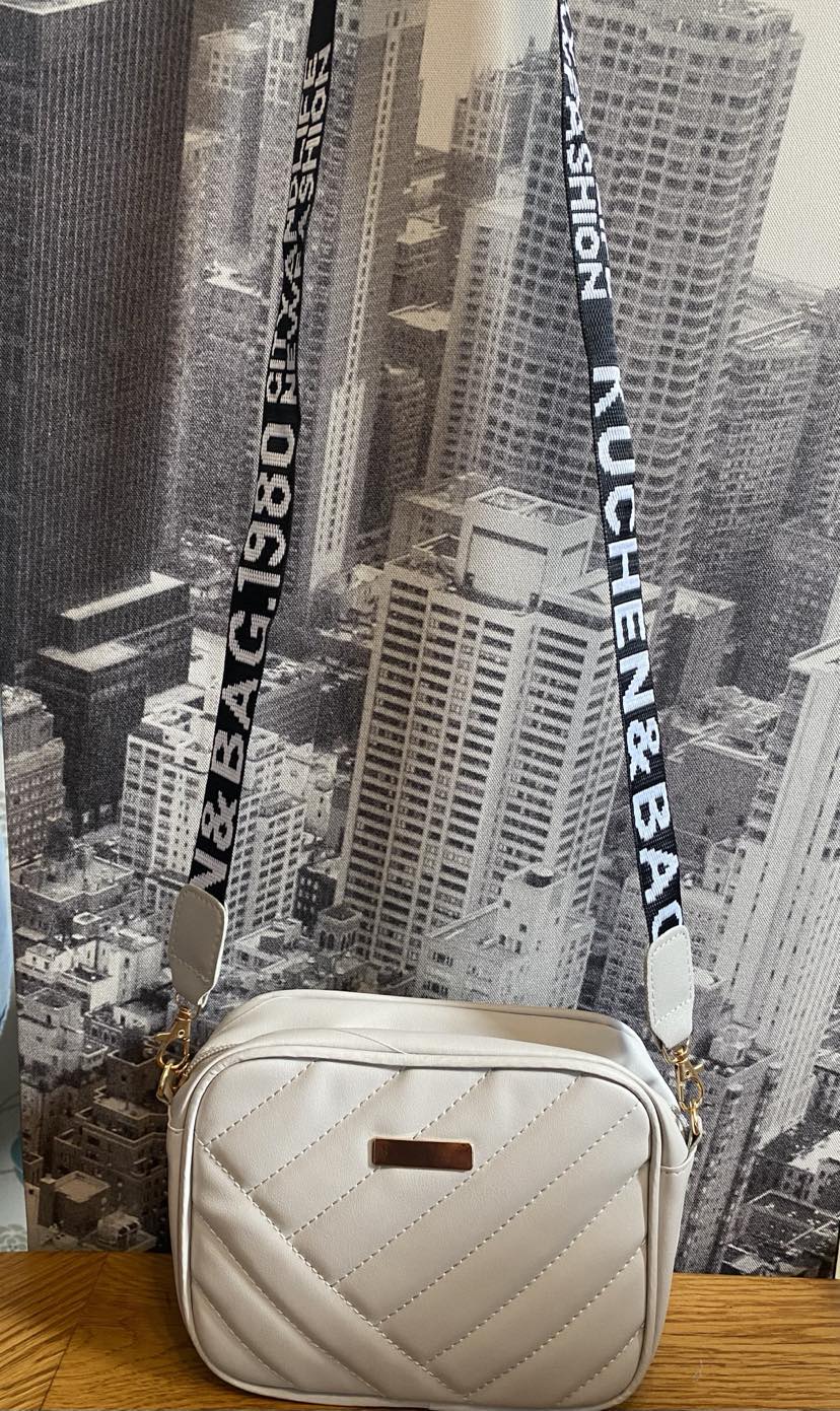 Grey Quilted Crossbody Bag