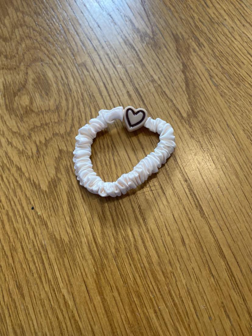Cream Coloured Thin Hair Scrunchie
