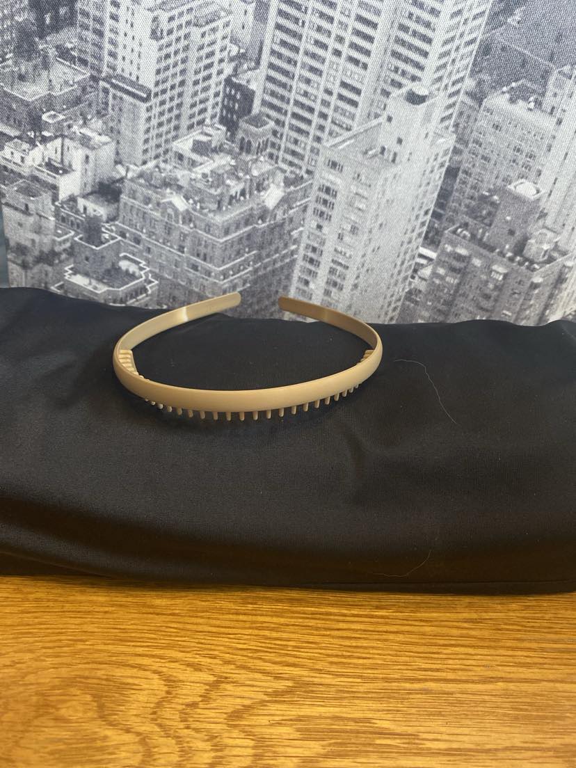 Beige Coloured Thin Hairband With Comb