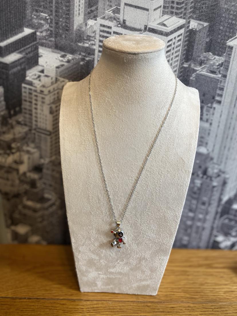 Silver Coloured Voodoo Doll Inspired Necklace