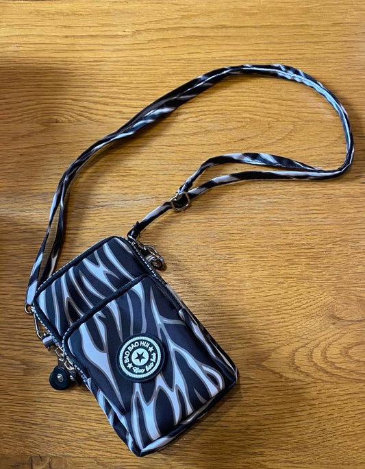 Zebra Print Crossbody Phone Bag