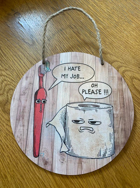 Wooden Bathroom Sign - Toothbrush Design