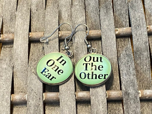 Funny 'In One Ear' And 'Out The Other' Dangly Earrings
