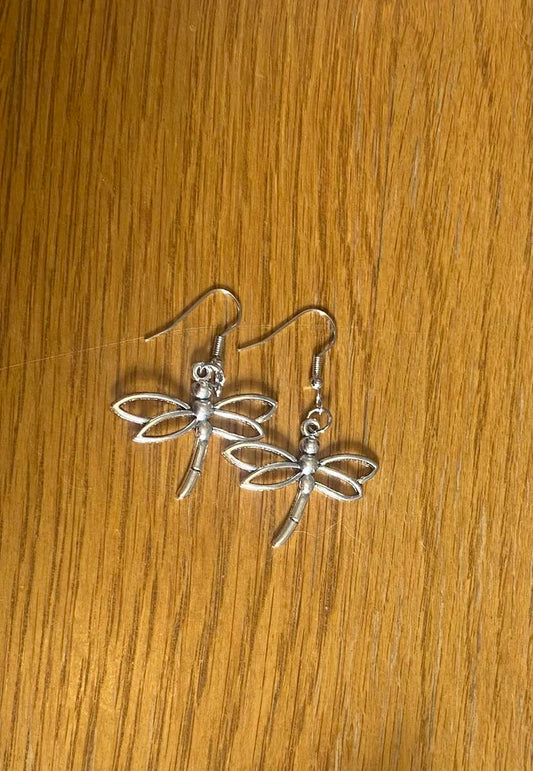 Dragonfly Drop Earrings In Alloy