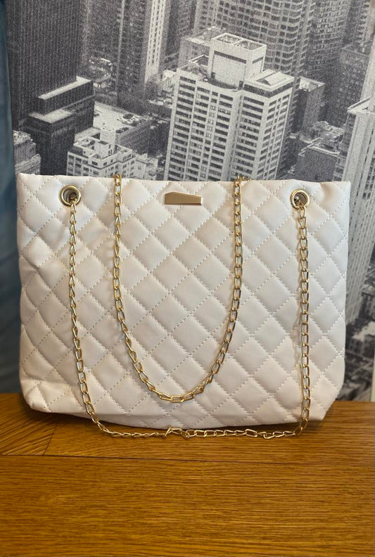 White Luxury Quilted Handbag