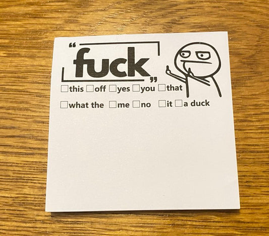 F#@k multiple choice post it notes pad