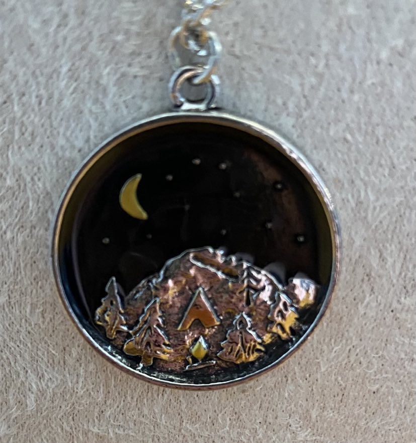 Round Mountain Scene Pendant