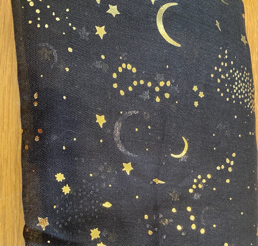 Stunning Black And Gold Scarf With Moons And Stars