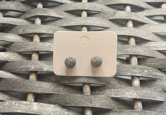 Black And Silver Coloured Glitterball Studs