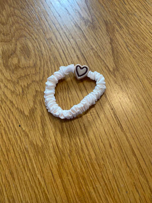 Cream Coloured Thin Hair Scrunchie