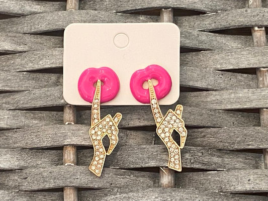 Shh Pink Lips With Diamonte Hand