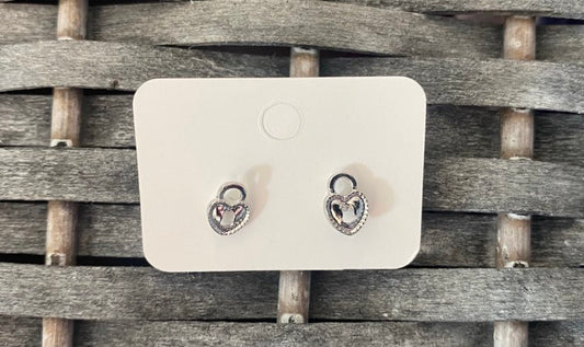 Padlock Design Silver Coloured Earrings