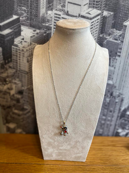 Silver Coloured Voodoo Doll Inspired Necklace