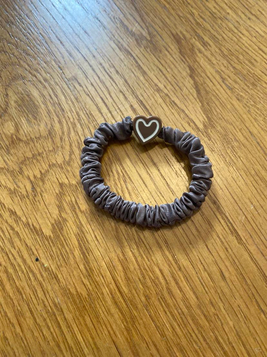 Coffee Coloured Thin Hair Scrunchie